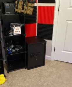 Amazon Basics Steel Home Security Electronic Safe with Programmable Keypad Lock, Secure Documents, Jewelry, Valuables, 1.8 Cubic Feet, Black, 13.8"W x 13"D x 19.7"H 44 71HrKbPyFL