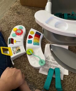 Infantino Music & Lights 3-in-1 Discovery Seat and Booster - Convertible, Infant Activity and Feeding Seat with Electronic Piano for Sensory Exploration, for Babies and Toddlers, Teal 44 71HrOWleamL
