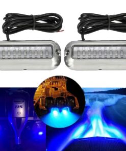 Kqiang Waterproof Marine Boat Light Stainless Steel 27 LEDs Blue Underwater Pontoon Marine Boat Transom Lights Pack of 2(Blue) 17 71HrZQEcmcL