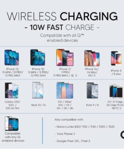 Alternative view of TALK WORKS 5W Wireless Charging Pad Compatible w/ iPhone 15/Pro/Max, 14/Plus/Pro/Max, 13/Mini/Pro/Max, 12,11,XR,XS,X,8, Samsung S23, S22, S21, S20, S10 - Qi Certified Fast Charger w/USB Adapter(White)