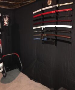 BladesUSA WS-8WX Sword Stand 8-Tiers Wall Mount Sword Stand with Samurai Logo 24 71HsCyAzfNL