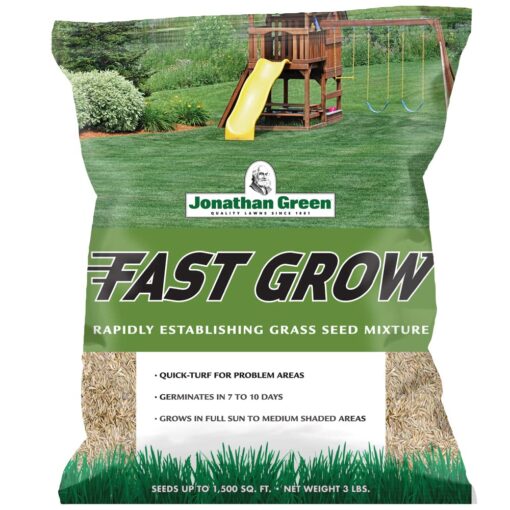 Jonathan Green (10820) Fast Grow Grass Seed - Cool Season Lawn Seed (3 lb) 3 pounds