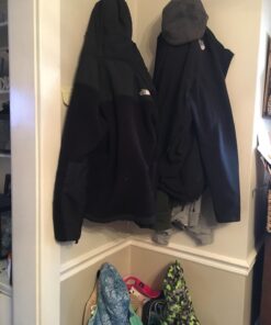 IBosins 10 Pack Heavy Duty Dual Coat Hooks Wall Mounted with 40 Screws Retro Double Hooks Utility Black No Rust Hooks for Coat, Scarf, Bag, Towel, Key, Cap, Cup, Hat (Black) 30 71HsTIGnNBL