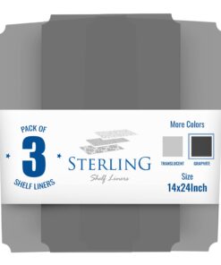 Shelf Liners for Wire Shelf System - Set of 3 in Graphite - 13.4 x 23.2 inch - Plastic Wire Shelving Shelf Mats 14"x24" 3pcs 12 71HtlQL88CL