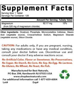 Best Naturals Magnesium Chloride 520 mg 120 Tablets 8 71HtlUk9hpL