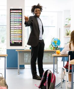 REGELETO 15+1 Pockets Daily Schedule Pocket Chart with 30 Pcs Double-Sided Reusable Cards, Scheduling Pocket Chart for Classroom Office Home Preschool Activity(Black)… 15 Pockets 18 71Hu5YRLj8L