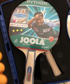 JOOLA Tour Carrying Case - Ping Pong Paddle Case with 18 40mm 3 Star Competition Ping Pong Balls and Space for Storing 2 Standard Table Tennis Rackets - Durable High Density Case with EVA Foam Lining Blue 18 71HvEFgl3zL