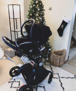 Hot Mom Baby Stroller: Baby Carriage with Adjustable Seat Height Angle and Four-Wheel Shock Absorption,Reversible,High Landscape and Fashional Pram (Black) Black 75 71HvVZGAL