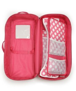 Alternative view of Badger Basket Toy Doll Travel Case with Pop-up Bed with Bedding for 18 inch Dolls - Pink