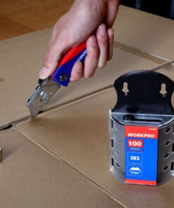 WORKPRO Utility Knife Blades, SK5 Steel, 100-Pack with Dispenser 100 Pack 23 71HvegUjhPL