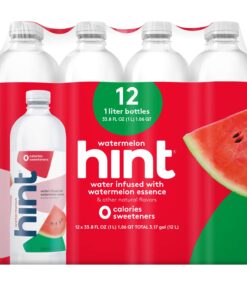 Alternative view of Hint Water Watermelon (Pack of 12), 1 Liter Bottles, Pure Water Infused with Watermelon, Zero Sugar, Zero Calories, Zero Sweeteners, Zero Preservatives, Zero Artificial Flavors