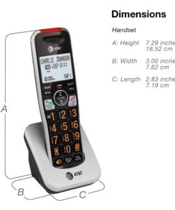 AT&T BL102-2 DECT 6.0 2-Handset Cordless Phone for Home with Answering Machine, Call Blocking, Caller ID Announcer, Audio Assist, Intercom, and Unsurpassed Range, Silver/Black 2 Handset 32 71HxiX125vL