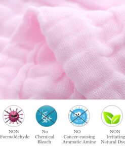 MUKIN Baby Washcloths - Natural Cotton Baby Wipes - Soft Newborn Baby Face Towel and Washcloth for Sensitive Skin- Baby Registry as Shower, 5 Pack 12x12 inches 21 71HyA5J ppL