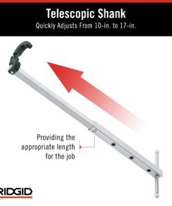 RIDGID 31175 Model 1017 Fold Over Basin Adjustable 10" To 17" Pipe Wrench, Silver, Made In The USA 3/8 - 1-1/4 17 71HyYc6fg7L