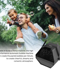 Theefun Bubble Machine: Wired and Wireless Remote Control Bubble Blower Machine with Over 800+ Bubbles/M, Plug-in Kids Bubble Machine for Parties Wedding Birthday-Indoor & Outdoor Use with AC Adapter 21 71HzXQDh8 S