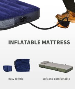 Outsunny Multifunctional Folding Camping Cots for Adults, Elevated Tent with Sleeping Bag, Thick Air Mattress Pad, Portable Single Sleeping Cot Camping Bed 28 71Hzn1ifodL