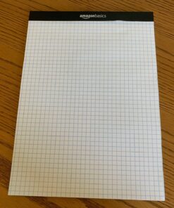 Amazon Basics Quad Ruled Graph Paper Pad, 600 Count, 6 pack of 100 Sheets, White, Letter Size 8.5 x 11-Inch 27 71I 4 WFrCL