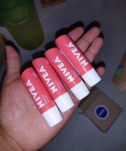 NIVEA Peach Lip Care - Tinted Lip Balm for Beautiful, Soft Lips - Pack of 4 22 71I XSS8HpL