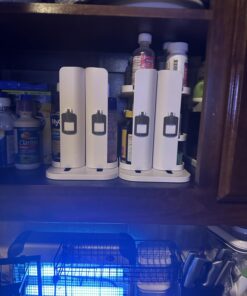 Cabinet Caddy SNAP! Sliding Spice Rack Organizer for Cabinet, Just Pull & Rotate, 3 Snap-In Shelves Adjust for 5 Levels of Storage, Magnetic Modular Design, Non-Skid Base, 8.9”H x 6.1”W x 10.8”D 36 71I0aJ64DfL