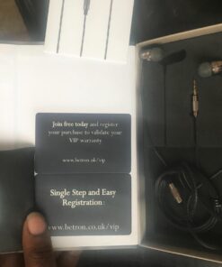 Betron ELR50 in Ear Headphones Earphones Wired with Noise Isolating Earbuds Tangle Free Cord Lightweight Carry Case Soft Ear Buds 3.5mm Plug (Black) Black 64 71I1WO7F7JL