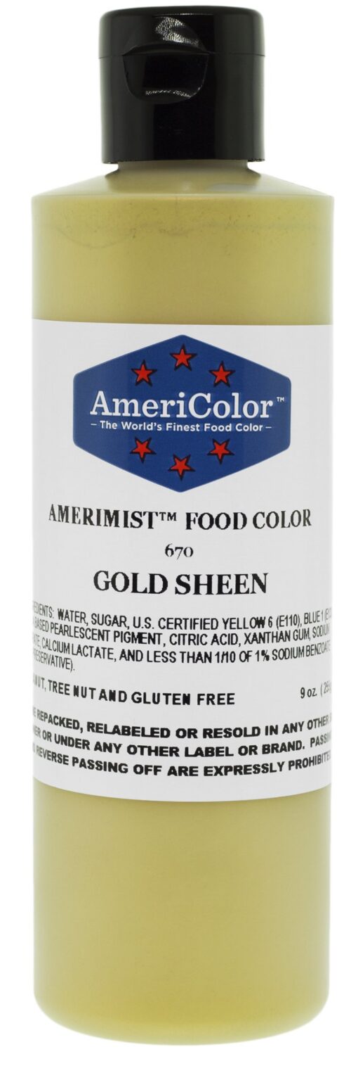 AmeriColor AmeriMist Edible Paint & Airbrush Colour - Gold Sheen - 9 oz