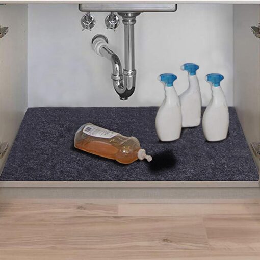 Under The Sink Mat,Kitchen Tray Drip,Cabinet Liner,Fabric Layer,Waterproof Layer,Reusable,Washable (36inches x 24inches) 36in x 24in