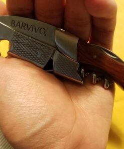 Barvivo Natural Rosewood Wine Opener with Foil Cutter Knife & Cap Remover, Double Hinged Manual Wine Key for Bartenders, Servers, Waiters, Stainless Steel Wine Bottle Opener Corkscrew 34 71I3jrp83 L