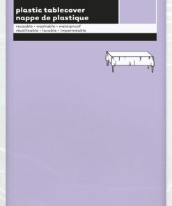 Lavender Solid Rectangular Plastic Table Cover (54" x 108") 1 Count - Elegant Design & Premium Quality, Ideal For Parties, Events & Everyday Use Lavender 54" x 108" 12 71I5YrZyRQL 1