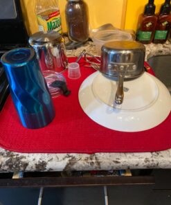 S&T INC. Dish Drying Mat for Kitchen, Absorbent, Reversible Microfiber Dish Mat, 16 Inch x 18 Inch, Red 408601 24 71I6x83rBL 2