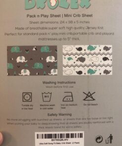 Stretchy Fitted Crib Sheets Set BROLEX 2 Pack Portable Crib Mattress Topper for Baby Boys Girls,Ultra Soft Jersey,Full Standard,Elephant & Whale Grey Teal 30 71I7wDjIg2L 2