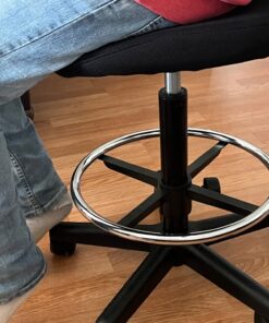 Amazon Basics Mid-back Mesh Office Drafting Chair Stool with Adjustable Footrest, Black No Arms 48 71I88KDfxrL