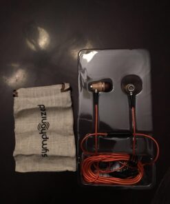 Symphonized NRG 2.0 Wood Earbuds Wired, in Ear Headphones with Microphone for Computer & Laptop, Noise Isolating Earphones for Cell Phone, Ear Buds with Booming Bass (Orange) Orange 28 71IA vEwcqL