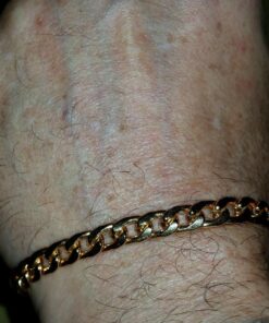 U7 Link Bracelets for Men, Stainless Steel/Black/Gold Plated Cuban Link Chain Bracelets, Unisex Chunky Bracelets, Xmas Fathers Day Jewelry for Him 03.Cuban link-7mm-gold 8.2 Inches 22 71IA6wxHzaL