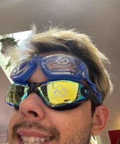 COOLOO Swim Goggles, 2 Pack Swimming Goggles for Men Women, Goggles Swimming Adult Youth Teen Kids, Anti Fog Pool Goggles A.black Yellow & Blue 23 71IAHSqh1L