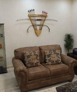 Rush Creek Creations Rustic 2 Compound Bow - 12 Arrow Wall Storage Rack - 5 Minute Assembly - Handcrafted , 31.5” L x 5” W x 32.75” H 31 71IAS3LQ3iL