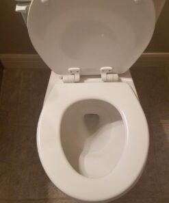 MAYFAIR 848SLOWB 000 Toilet Seat will Slow Close, Never Loosen and Easily Remove, ROUND, Durable Enameled Wood, White 41 71IAYOeEuGL