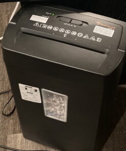 Bonsaii 12-Sheet Cross Cut Paper Shredder, 5.5 Gal Home Office Heavy Duty Shredder for Paper, Credit Card, Mails, Staples, with Transparent Window, High Security Level P-4 (C275-A) 1 2 Sheet 5-Minute 35 71IBdetvJEL