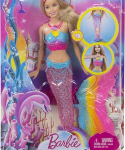 Barbie Dreamtopia Doll, Rainbow Lights Mermaid with Glimmering Light-Up Rainbow Tail, Headband and Blonde Hair Twinkle Lights 31 71IC2MKJlSL