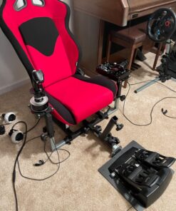 OpenWheeler GEN3 Racing Wheel Simulator Stand Cockpit Red on Black, Video Game Controller, Fits All Logitech G923, G920, Thrustmaster, Fanatec Wheels, Compatible with Xbox One, PS4, PC Platforms. 50 71ICFSKKlBL