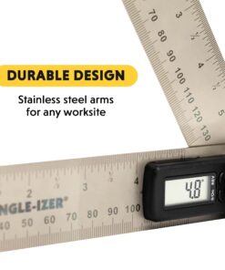 General Tools Digital Angle Finder Ruler #822 - 5" Stainless Steel Woodworking Protractor Tool with Large LCD Display 5-Inch 26 71ICUlmbN4L