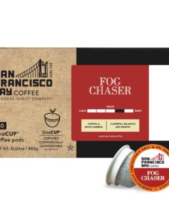 San Francisco Bay Compostable Coffee Pods - Fog Chaser (80 Ct) K Cup Compatible including Keurig 2.0, Medium Dark Roast 80 Count (Pack of 1) 24 71IDBqJrm1L