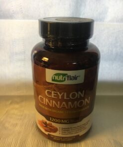 NutriFlair Organic Ceylon Cinnamon (100% Certified ) 1200mg per Serving, 120 Capsules - Joints, Inflammatory, Antioxidant, Glucose Metabolism Support- 120 Count (Pack of 1) 120 Count (Pack of 1) 37 71IDK4X8d2L