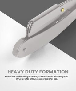 Utopia Care Professional Barber Straight Edge Razor Safety with 100-Pack Derby Blades - 100 Percent Stainless Steel (Silver) Silver 29 71IDiXsUGtL
