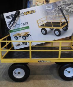 Gorilla Carts Heavy-Duty Steel Utility Cart with Removable Sides and 13" Tires, 1200-lbs. Capacity, Yellow 44 71IDnCYh4L