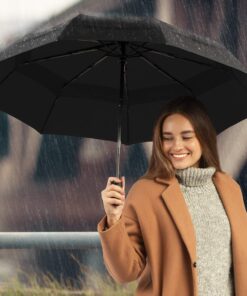 Repel Umbrella The Original Portable Travel Umbrella - Umbrellas for Rain Windproof, Strong Compact Umbrella for Wind and Rain, Perfect Car Umbrella, Golf Umbrella, Backpack, and On-the-Go 1-Black 28 71IDvye0gmL