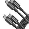 Anker USB C Charger Cable, New Nylon USB C to USB C Cable (6ft, 2Pack), 60W(3A) for iPhone 15/15 Pro/15 Plus/15 Pro Max, iPad Mini 6/ Pro 2021, iPad Air 4, MacBook Pro 2020, Samsung Galaxy S23,Switch 6ft Black 2 12 71IE9dLBduL