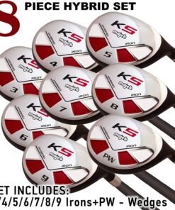 Men's Majek Golf All Hybrid Complete Full Set, which Includes: #3, 4, 5, 6, 7, 8, 9, PW Regular Flex Graphite Shaft. Right Handed New Utility “R” Flex Club 7 71IEiRllKaL