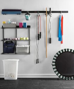 Rubbermaid FastTrack Wall Mounted Storage and Organization System Rail for Home and Garage, Horizontal 48", Holds up to 1,750 pounds, Black, Perfect for Yard Tools/Sports Equipment/Ladders 48" Rail 37 71IExWStqbL