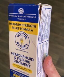 Doctor Butler’s Hemorrhoid & Fissure Ointment Cream with Lidocaine and Phenylephrine HCI for Fast Acting Relief of Pain, Swelling, Discomfort, and Itching (1 oz.) A - 1 oz. Tube 32 71IFAW8IvRL