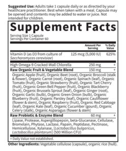 Garden of Life Vitamin D, Vitamin Code Raw D3, Vitamin D 5,000 IU, Raw Whole Food Vitamin D Supplements with Chlorella, Fruit, Veggies & Probiotics for Bone & Immune Health. 60 Vegetarian Capsules 24 71IFM5gQMlL